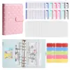 Cuaderno de lunares transfronterizo A6 de hojas sueltas magnéticas con cubierta de PU desmontable, alto valor estético, ideal para ahorrar dinero