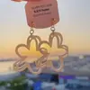 Isla Vacacional ~ Pendientes de Flor Tejidos a Mano Estilo Vacacional para Mujer, Pendientes Grandes Exagerados Únicos con Atmósfera Marina