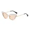 Gafas Jamie 888 con Montura Nueva de Metal, Elegantes y Únicas Gafas de Sol Ojo de Gato Huecas con Perlas, Modernas Gafas de Sol Estilo Callejero