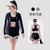 Conjunto de Maiô Esportivo Feminino Kaixinyuan com Três Peças, Proteção Solar, Secagem Rápida, Emagrecedor, Adequado para Surf, Férias e Natação