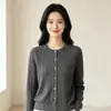 Suéter Cardigan de Punto para Mujer, Cuello Redondo, Manga Larga, Nuevo Suéter de Punto Trenzado Holgado Adelgazante para Otoño e Invierno
