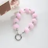 Case de Celular com Bolinha de Pelo de Alta Elasticidade e Contas, Pingente para Pendurar, Chaveiro de Carro, Pulseira de Miçangas DIY, Acessórios para Bolsa de Outono e Inverno