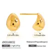 Pendientes de Acero Inoxidable Jingqiao Europeos y Americanos con Forma de Gota de Agua Pendientes de Oro de 18K Pendientes que No se Desvanecen Joyería de Acero de Titanio de Alta Gama Transfronteriza