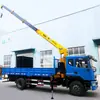 Fábrica directa de Xuzhou, Jiangsu, grúa Dongfeng de un solo eje con control remoto inalámbrico, brazo recto pequeño, grúa para camión de 6.3 toneladas