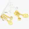 Pingente de Estrela e Lua com Zircônia Colorida de Longa Duração Banhado a Ouro 18K Acessórios para Montagem de Pulseira e Colar D103C