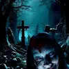 Cubierta de Puerta de Halloween de Amazon Transfronteriza Diseños de Banderas de Atmósfera de Terror de Viento Oscuro