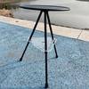 Mesa Plegable, Ligera para Tours en Coche, Altura Ajustable, Mesa Redonda Pequeña Portátil de Aleación de Aluminio para Exteriores, Mesa de Camping para Exteriores