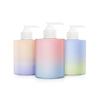 Botella de limpiador facial Hierba de Nueve Hojas 300ml botella de gel de ducha color degradado botella de hombro plano se puede configurar color botella de loción corporal