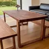 Mesa de chá de madeira maciça de olmo, mesa de computador, bancada Mobien, mesa de jantar retangular, escrivaninha