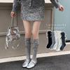 Calcetines largos de tubo con lazo estilo ballet para niña, primavera y otoño, estilo universitario, estilo Lolita JK, calcetines de algodón para niña