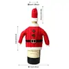 Cross-border New Christmas Decorations Faceless Rudolph Wine Bottle Set Tricô Idoso Red Wine Bottle Package Decoração de mesa