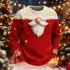 Moletom Gola Redonda Estilo Casal Exportação Transfronteiriça Europeia e Americana Blusa de Manga Longa Natalina Impressa em 3D Fábrica de Origem
