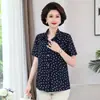 2025 Camisas de Algodón y Seda para Personas de Mediana Edad y Mayores Camisas de Manga Larga para Mujer Ropa de Madre Camisas de Algodón Artificial Tallas Grandes Tops Sueltos de Primavera y Verano