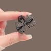 Pinza de tiburón con pedrería negra, lazo, adorno para el cabello, gama alta, exquisito, tamaño pequeño, lindo, accesorios para el cabello para flequillo, pinza superior