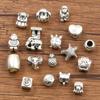 16 accesorios pequeños de aleación DIY animal estrella de mar elefante amor fruta cuentas de agujero grande conector cuentas para pulsera