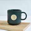 Taza de Cerámica con Logo Rayado Estilo Starba, Placa de Nombre, Grabado Láser con Sello de Cobre, Juego en Caja de Regalo, Taza Personalizada