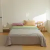 Colcha de Ar Condicionado Feita de Malha de Algodão Puro, Colcha de Verão de Camada Dupla, Confortável para Dormir Nu, Colcha Fina de Verão Lavável para Camas de Solteiro ou Casal