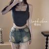 Camisola de Tirantes con Copas para Mujer, Adecuada para Usar Tanto por Dentro como por Fuera, Algodón Dopamina Suave y Versátil Camiseta sin Mangas de Verano