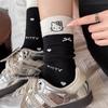 Calcetines de Lana y Cachemira para Mujer en Otoño e Invierno, Lindos Calcetines de Media Pantorrilla Bordados de Gato de Dibujos Animados con Lazos, Calcetines de Felpa Cálidos y que Mantienen la Temperatura