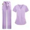 Dropshipping Transfronteiriço de Uniformes de Trabalho para Médicos e Enfermeiros, Macacões Cirúrgicos Femininos, Calças Retas para Sala de Cirurgia, Conjuntos de Cor Sólida