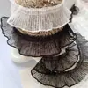 Encaje plisado de malla de puntos blanco y negro de 4 cm de ancho, accesorios para el cabello, decoración para muñecas de pastel, manualidades para hacer tú mismo
