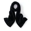 Cachecol de cashmere, novo estilo outono/inverno, aquecedor de pescoço feminino, tricotado, peso pesado, espessado, cor sólida, cachecol longo com padrão torcido