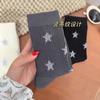 Meias de Algodão Puro Femininas Outono e Inverno Estrela de Cinco Pontas Meias de Meia Panturrilha Estilo Coreano Ins Modernas Elegantes Meias Versátil