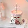 Tanabata Día de San Valentín Sticker de Dibujos Animados Perro Pastel Adornos Decorativos Lazo de Cinta Confesión de Pareja Horneado Disfraz