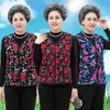 Colete quente acolchoado de veludo outono e inverno feminino para meia-idade e idosos, colete de algodão para mães, colete feminino para idosos
