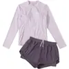 Traje de baño de dos piezas para mujer, adelgazante, de manga larga, protector solar, de secado rápido, modelo nuevo 2026, traje de baño protector solar para mujer adulta