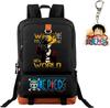 Mochila escolar de gran capacidad con estampado de Luffy de One Piece para estudiantes jóvenes, mochila de viaje para hombres y mujeres