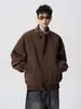 Chaqueta de Estilo Americano para Hombre, Primavera y Otoño, Marca de Moda, Patchwork a Cuadros, Cuello Revertido, Chaqueta de Béisbol, Ropa Exterior Retro de Calle Estilo Granero