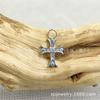 Anillo de Correr Retro Cruz de Diamante de Aleación de Titanio Astmf-136 Titanio G23 Rosca Interna Pendientes de Zirconia Cabeza de Joyería