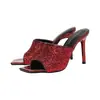 Nuevas Chanclas de Moda de Verano para Mujer, Tacones Altos, Sandalias Gretel, Tacones de Aguja con Lentejuelas, Tacones Altos, Sandalias para Mujer