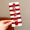 Cuerda para el pelo roja Ancora para niños Accesorios para el pelo de Año Nuevo Banda para el pelo Anillo para el pelo de alta elasticidad Cuerda para el pelo Tocado para niñas