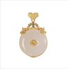 Colgante con hebilla de jade blanco Pingning Anyuan, chapado en oro y plata, colgante de collar antiguo con piedra de jade Xiangyun Hetian, colgante Ruyi