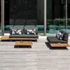 Sofá de Exterior de Teca de Diseñador Impermeable Resistente al Sol Muebles para Patio Villa Hotel Balcón Modelo de Exterior Sala Sofá
