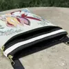 Bolso Bandolera Nuevo Bolso de Viaje Yunnan Bolso de Tela Bolso Bordado Conejo Blanco Animal Vintage Billetera para Monedas de Teléfono Móvil Doble Capa Correa Negra