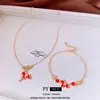 Pulseira Colar de Cavalo do Ano do Zodíaco Banhada a Ouro Real Estilo Chinês Corrente de Suéter de Luxo Leve Conjunto de Joias Simples Elegantes para Mulheres