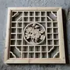 Tallado en Madera de Dongyang Estilo Chino Antiguo Madera Maciza Celosía Cuadrada Flor Ventana Pantalla de Lámpara de Techo Decoración Colgante para Vestíbulo