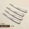 Garfo de Frutas de Titânio Puro de Alta Qualidade para Piquenique ao Ar Livre, Garfo de Sobremesa com Dupla Finalidade, Colher de Sorvete Portátil, Utensílios de Mesa de Liga de Titânio, Antibacteriano e à Prova de Mofo