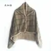 Manta Chal Multifuncional Estampado a Cuadros Estilo Japonés Otoño e Invierno Transpirable Calefacción Portátil Estilo Capa Manta para Siesta Protector de Hombros