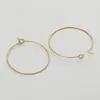 Brincos Redondos de Cobre Banhados a Ouro 14K Material DIY Feito à Mão Brincos Simples de Argola Lisa Preservadores de Cor Acessórios de Joalheria Fivelas de Orelha