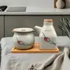 Frasco Cerámico Vintage Resistente a Altas Temperaturas para Condimentos Botella Sal Caja de Condimentos de Cocina Cerámica para el Hogar Manteca Aceite Chiles Salpicados