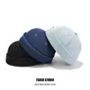 Chapéu Melão Denim Lavado Velho Estilo Americano Retro Chapéu de Chão Dobrado Moda Fat Boy da Rua Chapéu de Ajuste Personalidade Masculina