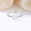 Anel empilhado S925 Sterling Silver Anel Feminino em forma de coração Moda Simples Doce Nicho Venda Direta Atacado Transfronteiriço