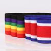 Tiras Laterales Trenzadas de Sutra Horizontal, Cintas de Colores Vivos Teñidas en Hilo, Cintas de Poliéster Tejido Tricolor de 4cm con Puños