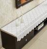Alfombrilla gruesa para mueble de TV, mantel impermeable, anti-quemaduras, alfombrilla para mesita de noche, larga, para varios gabinetes, escritorio, cubierta de tela PVC dorada, estilo europeo