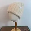 Gorro de Invierno de Piel de Conejo con Rayas Verticales Estilo Coreano, Turban Cálido para Protección de Orejas, Gorro Holgado de Punto Grueso, Casual para Pareja