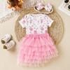 Ropa de actuación nueva de verano para niños, mono de niña, falda de tutú irregular, ropa de baile, traje de tres piezas para fotografía de cumpleaños